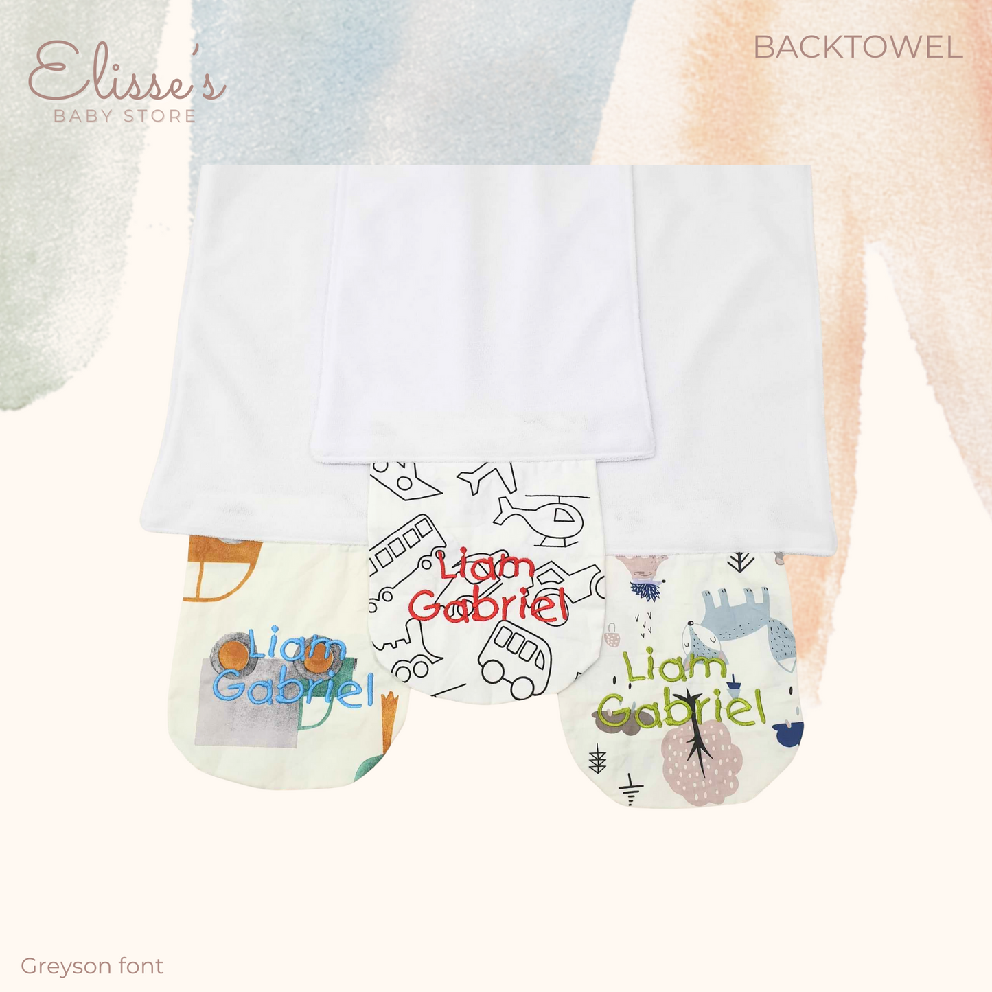 Personalized Baby Backtowels