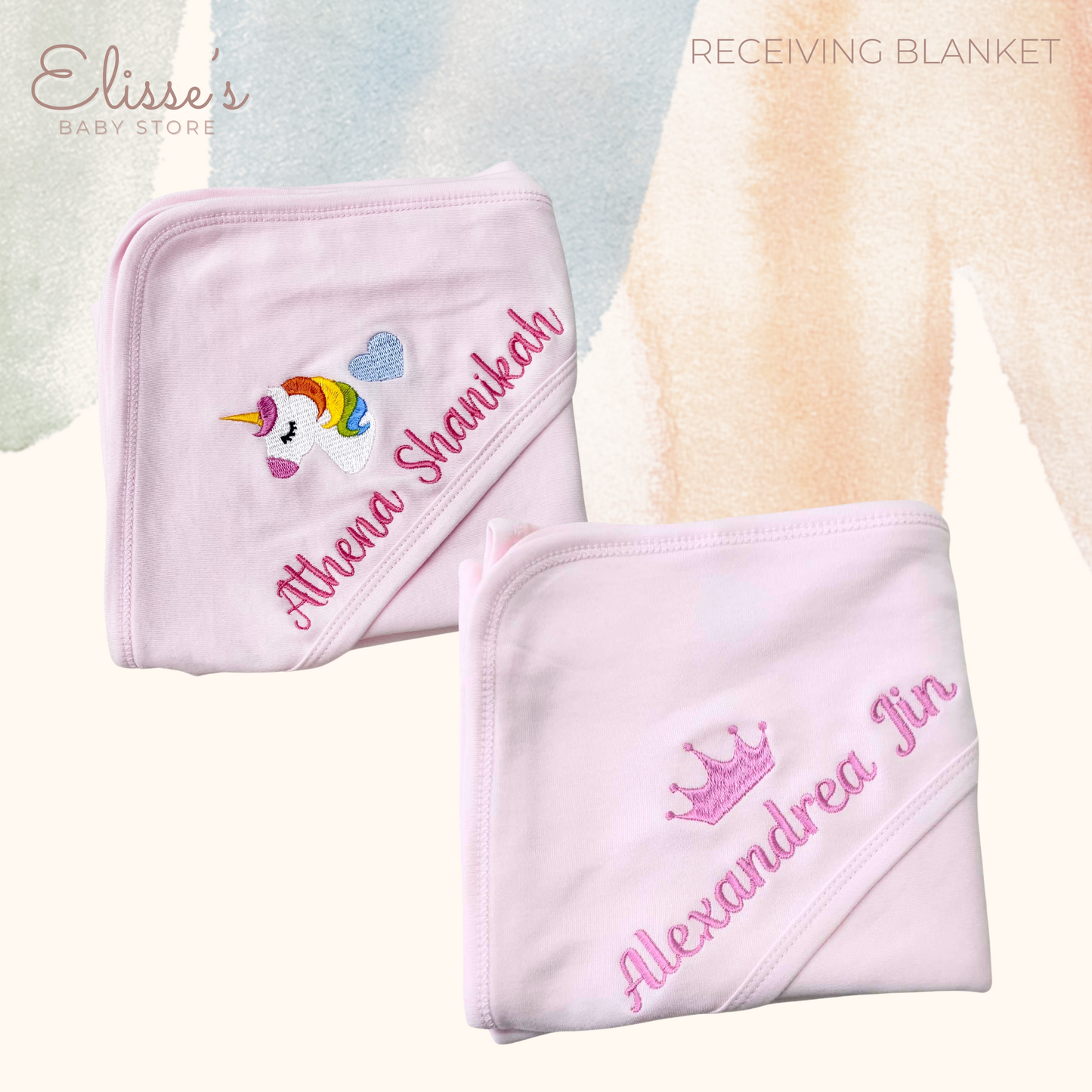 Personalized Baby Receiving Blanket