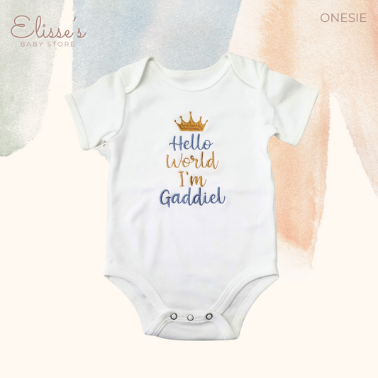 "Hello World I'm _________" Baby Onesie